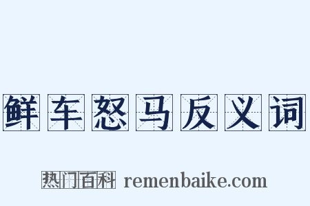 鲜车怒马反义词是什么意思的图片